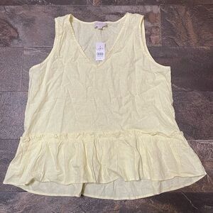 LOFT Linen Yellow Tank Top